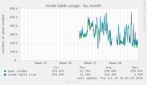Inode table usage