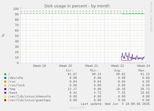 Disk usage in percent